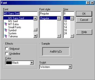 Font Chooser Dialog